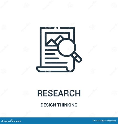 research icon vector  design thinking collection thin