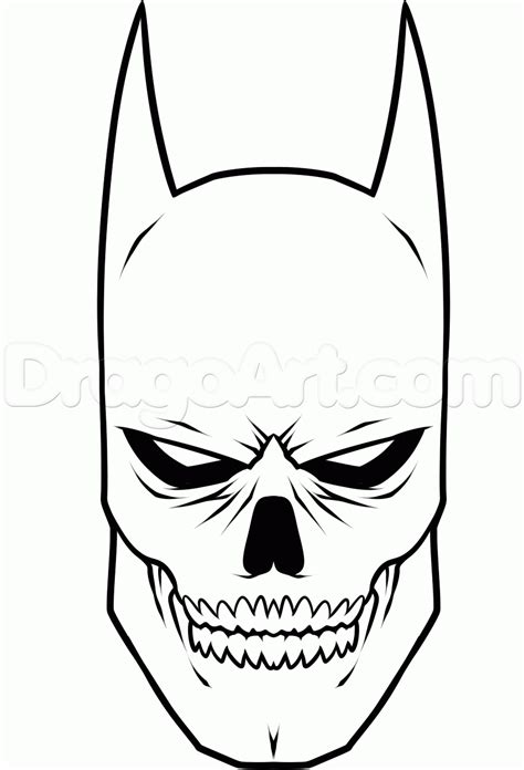 draw  batman skull step  batman drawing badass drawings
