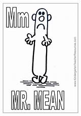 Mr Mean Coloring Men Pages Big sketch template