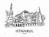 Hagia Istanbul Ayasofya Turkey Schets Istanboel Turkije Skizze sketch template