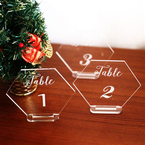 acrylic clear table numbers wedding standing numbers