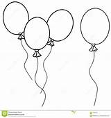 Balloons Balloon Drawing Clipart Line Outline Bunch Simple Clip Illustration Stock Drawings Birthday Sketch Royalty Dreamstime Paintingvalley Clipground Illustrations Single sketch template