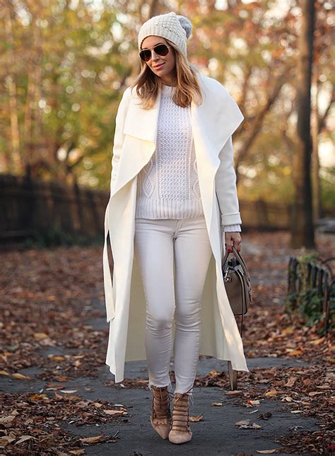 ways  wear white jeans  winter saturday