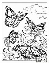 Butterfly Coloring Pages Adults Printable Beautiful Flower Monarch Kids Skiptomylou Butterflies Sheet Adult Easy Printables Book Drawing Lou Skip Print sketch template