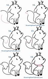 Hilda Twig Drawing Draw Step Deer Fox Easy Cartoon Tutorial Kids Cute sketch template
