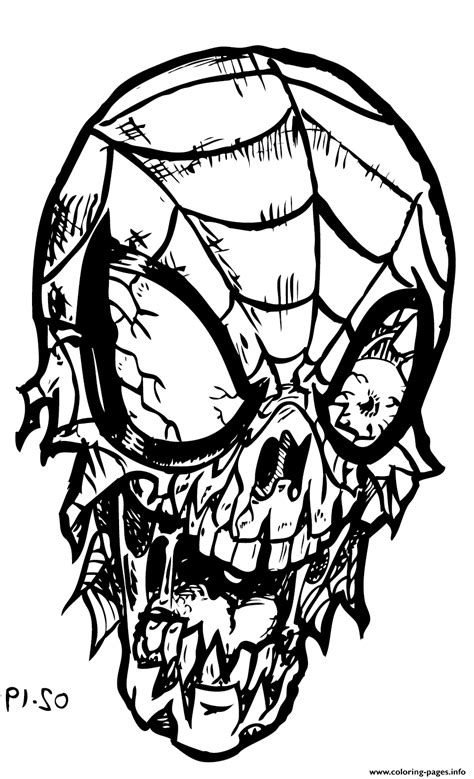 spiderman zombie coloring page printable