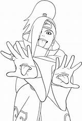 Akatsuki Naruto Deidara Colorear Desenho Miembro Tudodesenhos Coloringhome Transparant sketch template