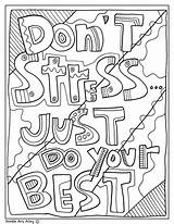 Pages Colouring Doodle Doodles Alley Coloring Quotes Stress Do Encouragement Sheets Classroom Testing Adult Don Quote Just Printable Color Motivational sketch template