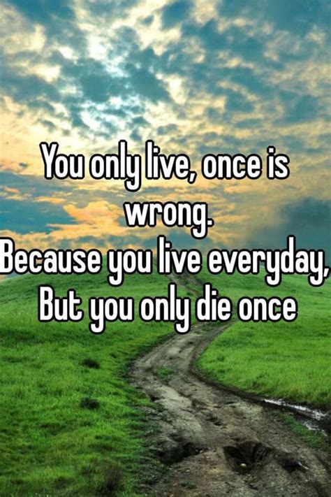 you only live once is wrong because you live everyday