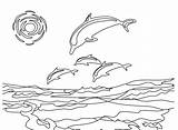 Morski Krajobraz Kolorowanka Druku Delfiny Jakie Mlekiem Są Rybami Swoje Piękne Młode Tylko Które Popatrz Ponieważ Matki Wody sketch template