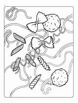 Coloring Meatballs Spaghetti Food Sheet Kids Printable Choose Board sketch template