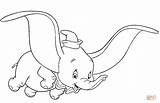 Coloring Dumbo Pages Elephant Flying Drawing Printable sketch template