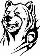 Bear Tribal Tattoo Native Paw Designs Drawing Drawings Tattoos Grizzly Face Eagle American Portrait Great Animals Patterns Trace Bears Clip sketch template