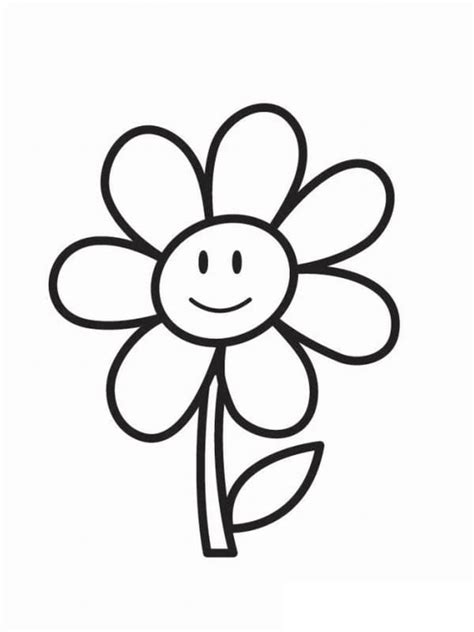 printable simple flower coloring page  printable coloring