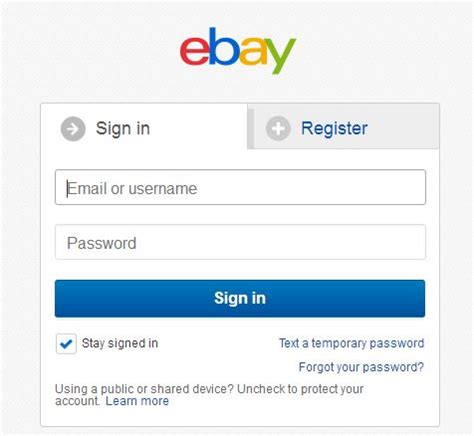 ebay login sign  ebay account  buy sell  auction  pluz