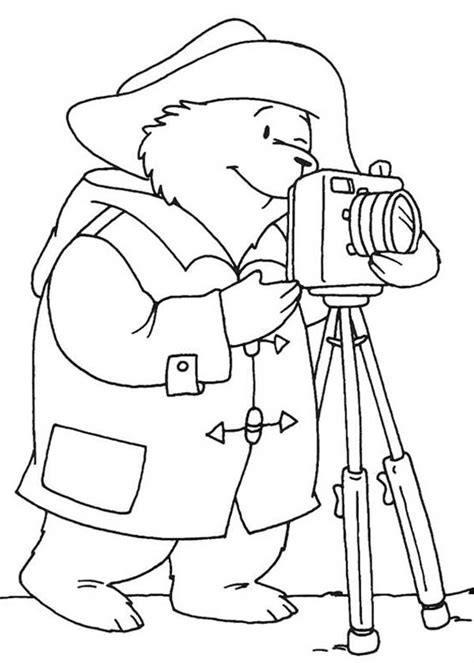 paddington bear  photographer coloring page color luna