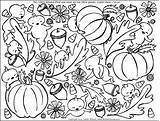 Coloring Fall Autumn Pages Printable Collage Sheets Themed Kids Color Adults Disney Sheet College Pumpkin Basketball Clipart Colouring Flowers Print sketch template