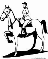 Riding Rider Coloringhome Horseback sketch template