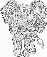 Coloring Pages Elephant Mandala Adult Color Mandalas Colouring Print Book Zum Etsy Ausdrucken Drawing Colour Adults Printable Animal Elefanten Ausmalbilder sketch template