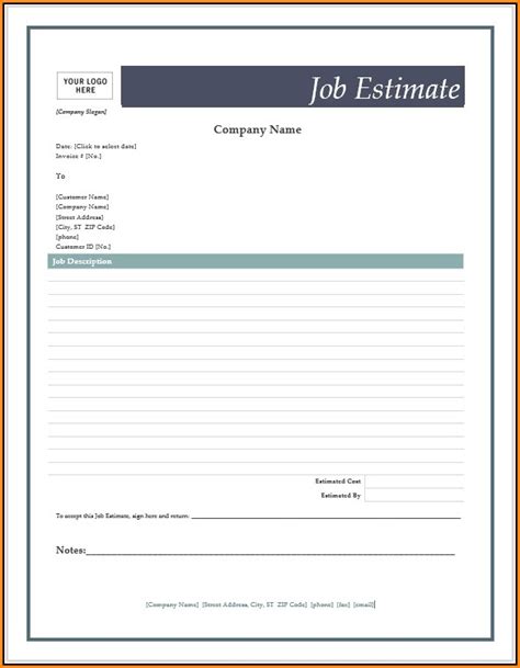 tree service estimate forms form resume examples wjydppkykb