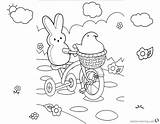 Coloring Peeps Pages Cycling Lineart Printable Kids Color sketch template