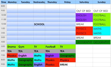 revision timetable generator doctemplates