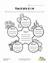 Graphic Writing Worksheets Organizers Organizer 5ws 1h Organisers Worksheet Where Who Why When Comprehension Activities Simple Printable Teaching English School sketch template