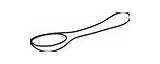 Spoon Clipart Clip Coloring Spoons sketch template