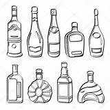 Bottles Alcohol Liquor Collection Drawing Illustrator Bottle Illustration Pdf Different Sketch Vector Coloring Pages Contains Kinds Hi Res Style Drawings sketch template