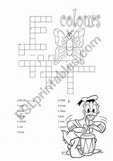 Colours Crossword Worksheet Preview sketch template