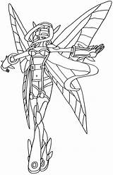 Kazemon Digimon Elfkena Frontier Lineart Colorir Imprimir Hilado sketch template