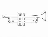 Trumpet Patternuniverse Stencils Pattern Trombone sketch template
