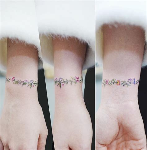floral bracelet tattoo tattoogridnet