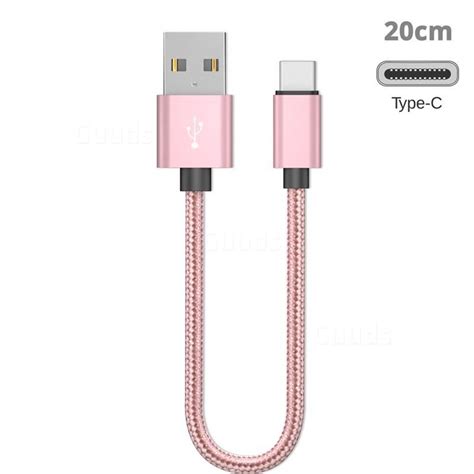 cm short metal weaving type  data charging cable usb   usb  cable rose gold type
