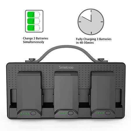 smatree portable charging station compatiable  dji mavic air battery wh rechargeable