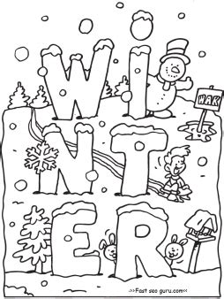 printable winter coloring pages  preschoolers  kids