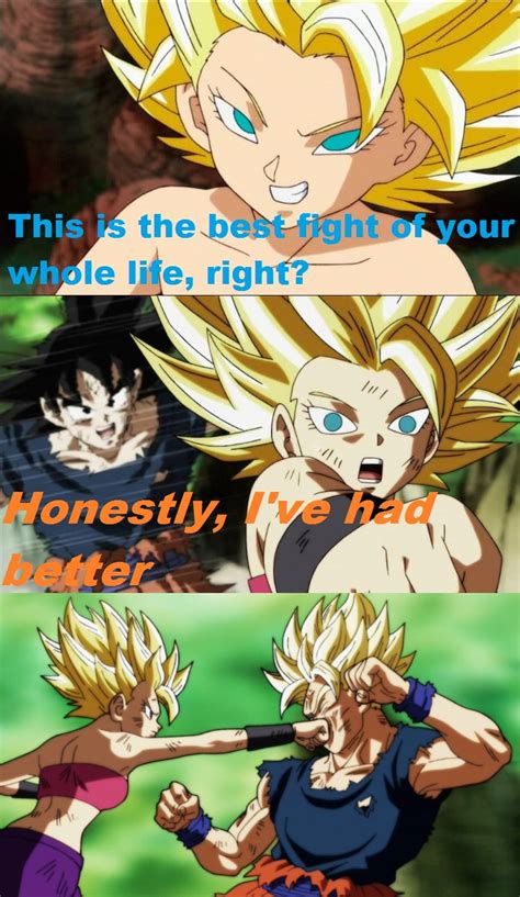 Goku Vs Caulifla Dragon Ball Know Your Meme