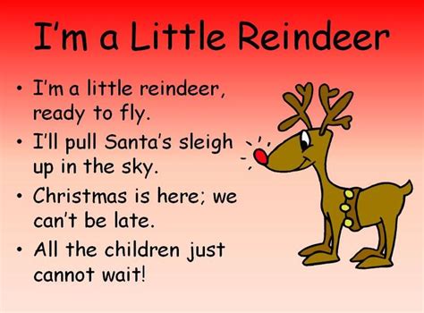 im   reindeer short christmas poems christmas kindergarten