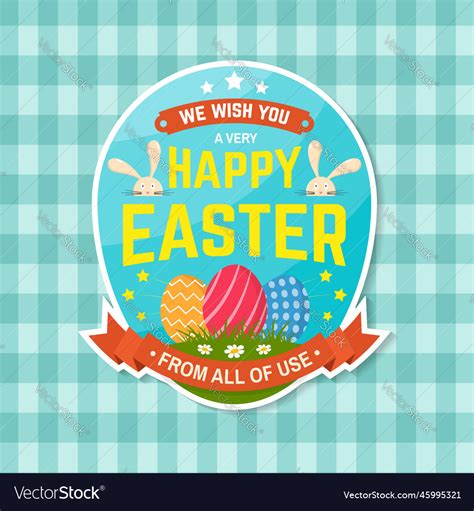 we wish you a very happy easter holidays card vector image