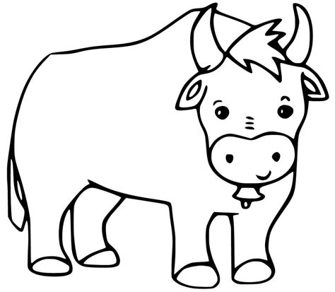 cute ox coloring page  printable coloring pages  kids