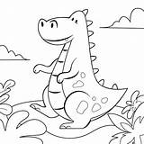 Coloriage Template Conception Dinosaury sketch template