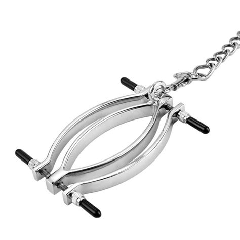 Metal Labia Clip Chain Clit Stimulator Vagina Speculum Bdsm Bondage