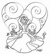 Coloring Princess Pages Disney Princesses Valentine Color Book Print Heart Au Aurora Birthday Activity Printable Sheets Happy Prinses Sleeping Beauty sketch template