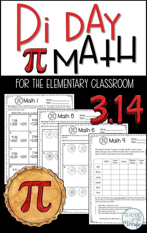 pi day math print  solve gr  math worksheets math elementary