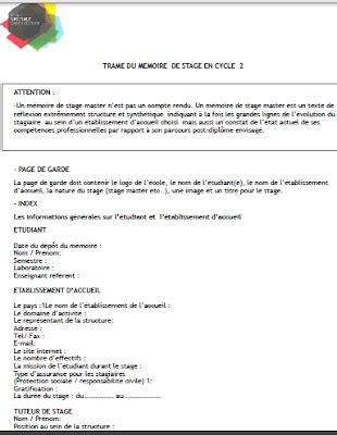 exemple de remerciement rapport de stage eme