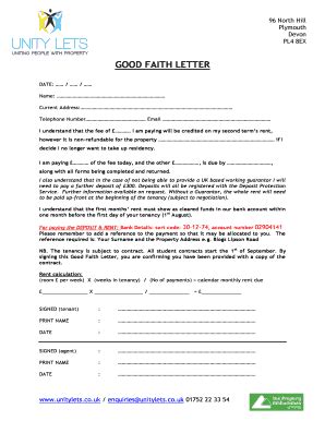 good faith letter sample fill  printable fillable blank