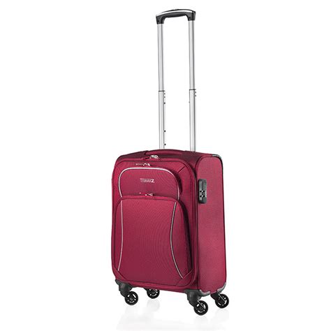 travelz softspinner handbagage koffer trolley  cm volledig gevoerde reiskoffer rood