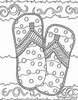 Coloring Pages Summer Doodle Flip Flops Sheets Printable Colouring Kids Summertime Fun Beach Book Happy Spray Color Coloriage Flop Printables sketch template