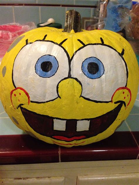 spongebob painted pumpkin pumpkin halloween decorations painted