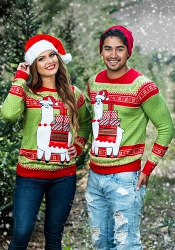 christmas llama ugly sweater adult
